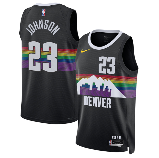 Men's Black Denver Nuggets #23 Cameron Johnson 2025/26 City Edition Stitched Basketball Jersey